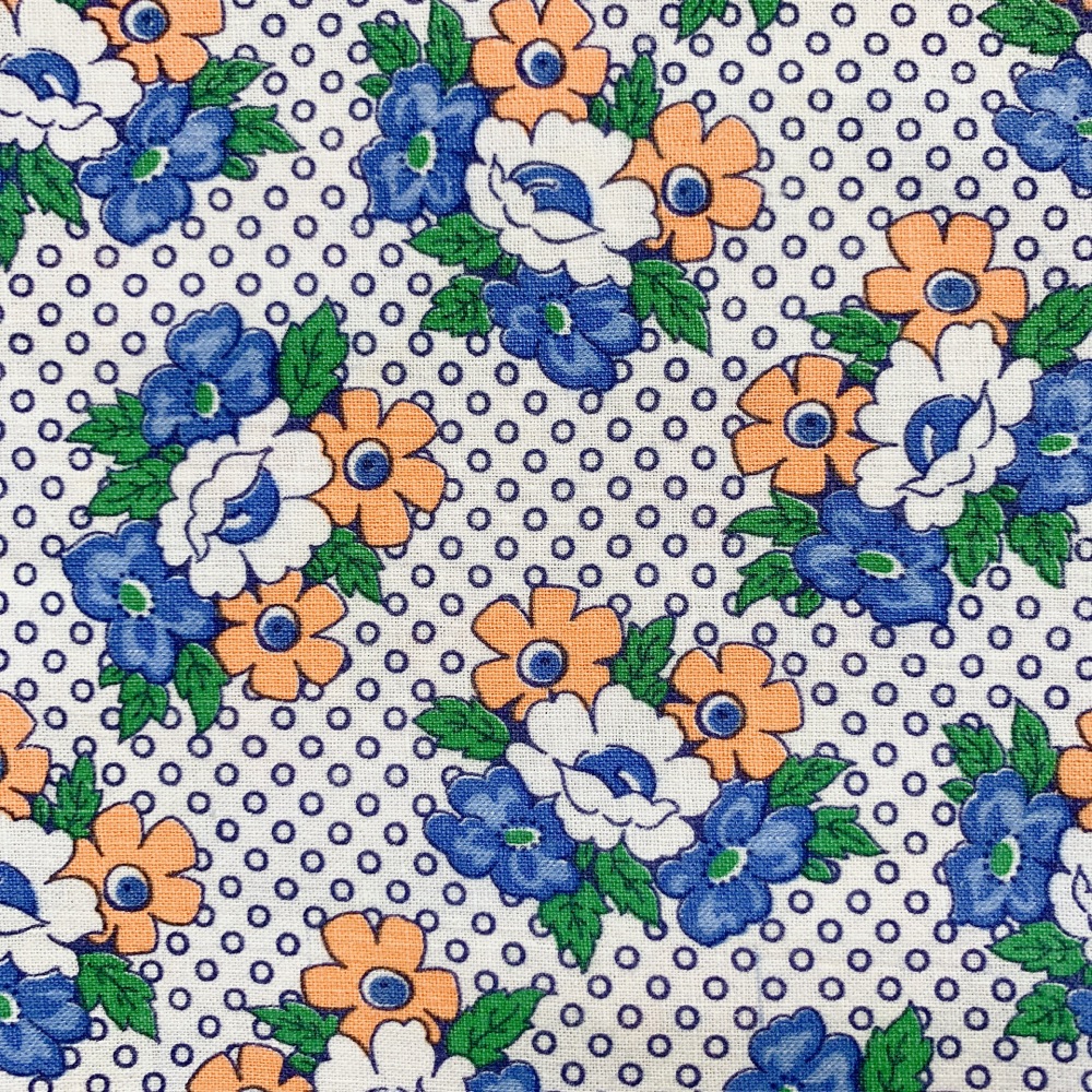 海外で人気の【フィードサック】  1930年代アメリカ製  穀物袋の布地  ヴィンテージ布  花柄   UFS-260