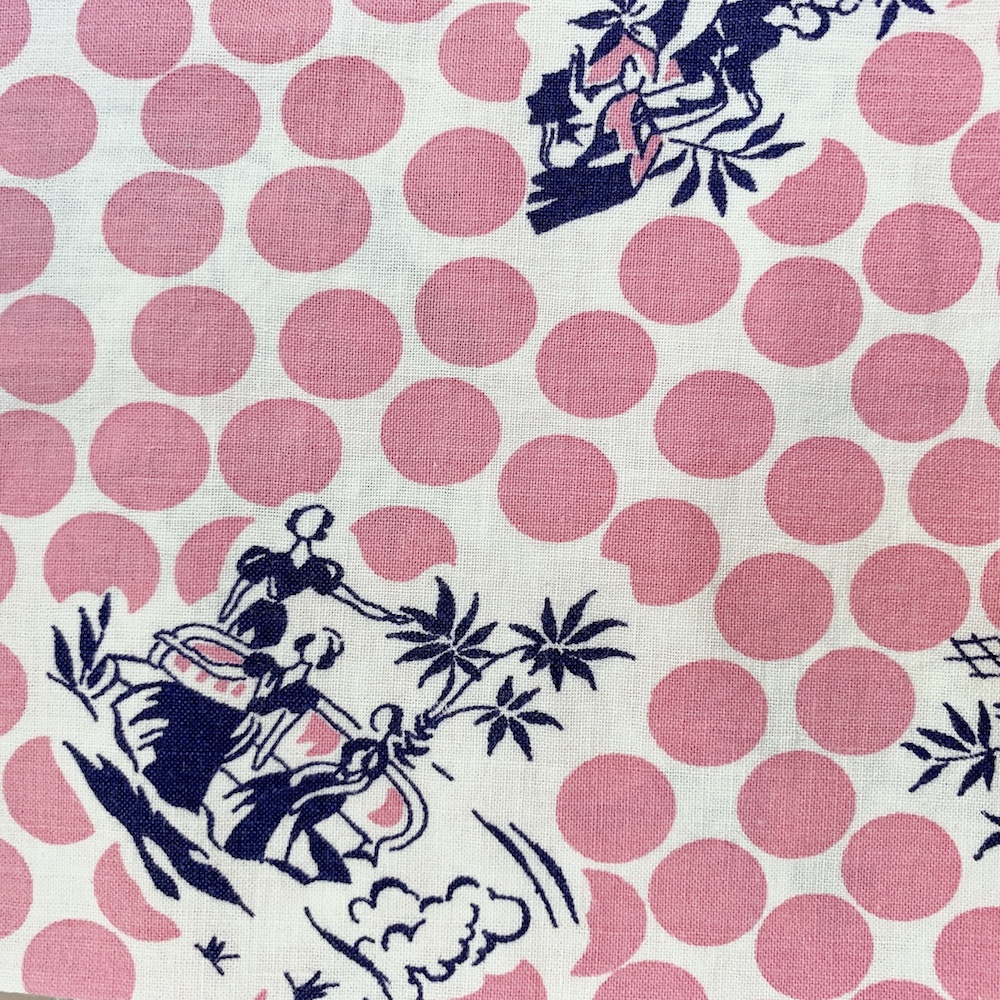 海外で人気の【フィードサック】  1930年代アメリカ製  穀物袋の布地  ヴィンテージ布  ドット柄  UFS-266