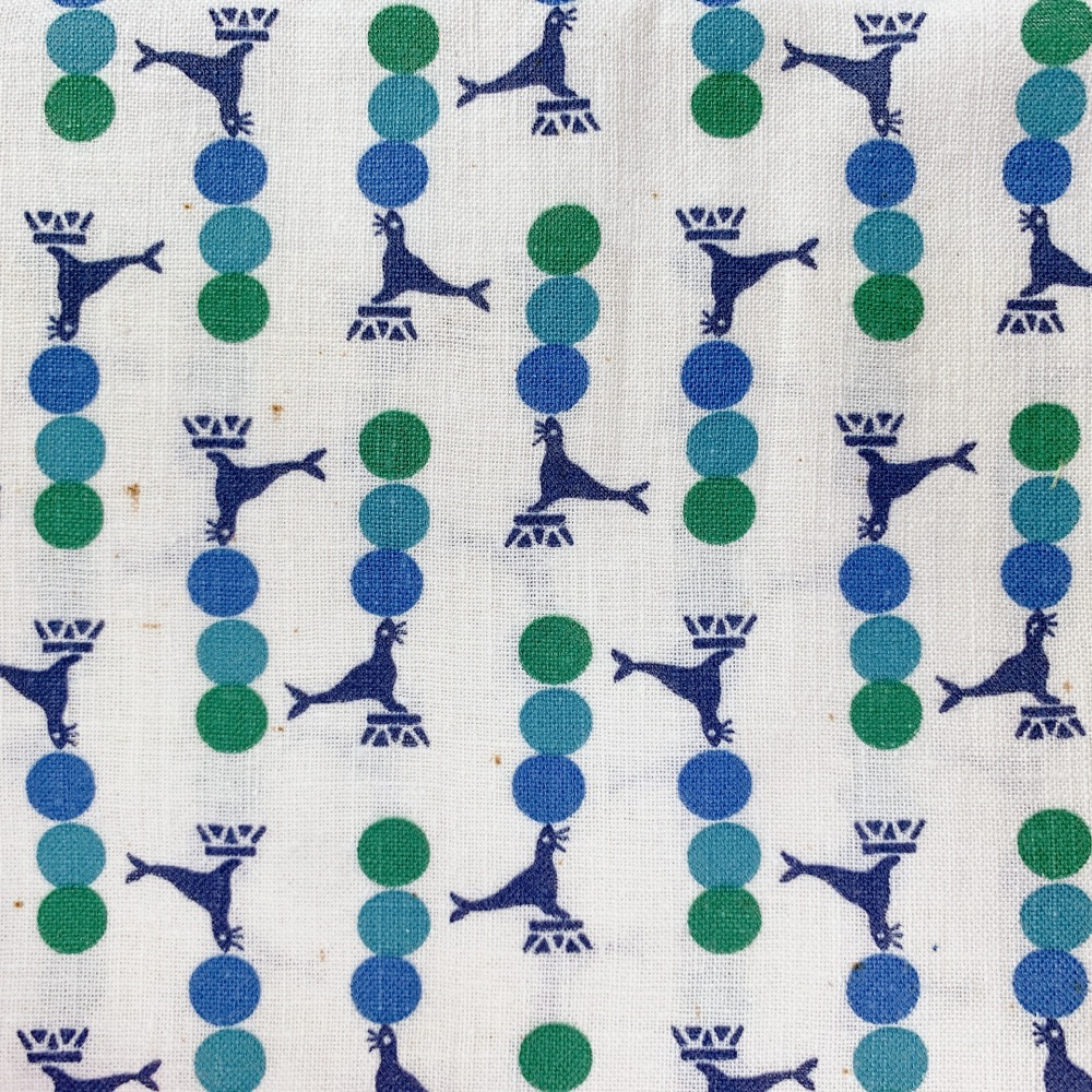 海外で人気の【フィードサック】  1930年代アメリカ製  穀物袋の布地  ヴィンテージ布   ドット柄  UFS-268