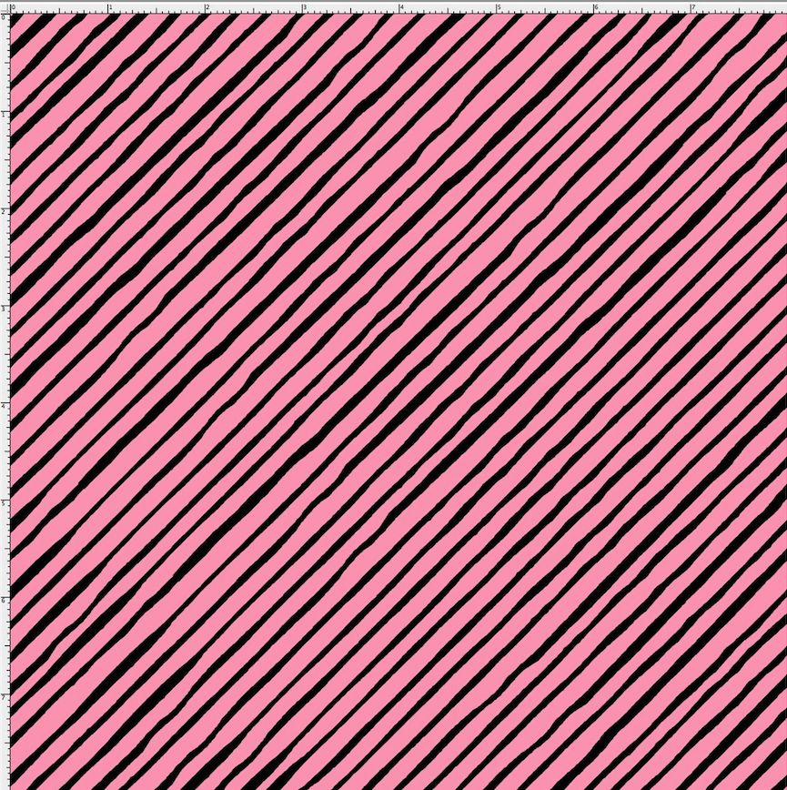 USAファブリック【Loralie Designs】ロラライハリス - Sorta Stripe Bias Pink / Black Fabric ソータストライプバイアス ピンクブラック 輸入生地 (ULH-015)