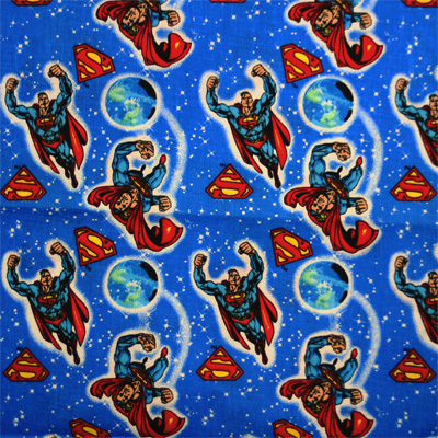 Kidsプリント　50×55cm (UKS-054) スーパーマン　アメコミ柄USA輸入生地
