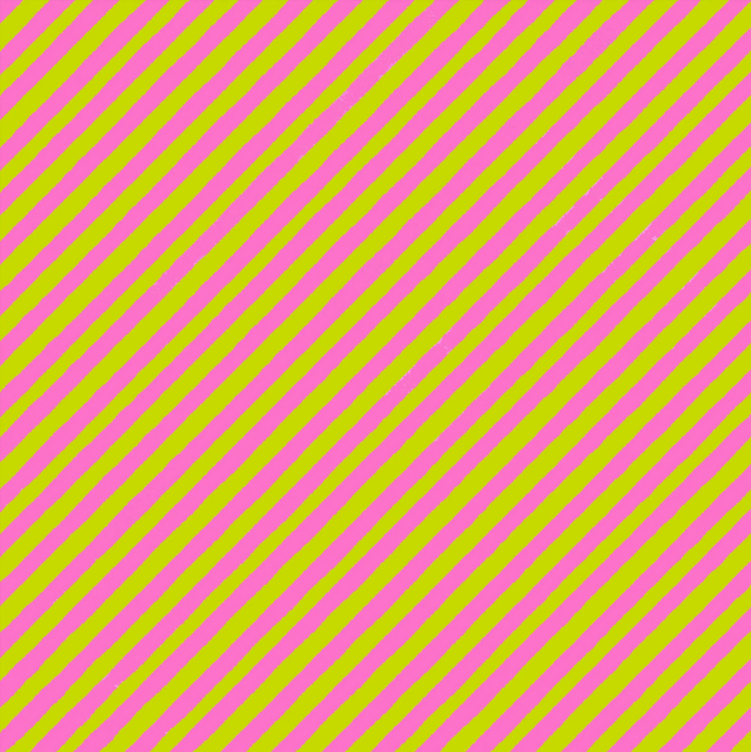 USAファブリック【Loralie Designs】 - Bias Stripe Bold Green / Pink Fabric- (ULH-070)ストライプ柄