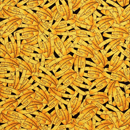 USAファブリック【Loralie Designs】ロラライハリス - Tape Storm - (ULH-099)イエロー系  メジャー柄