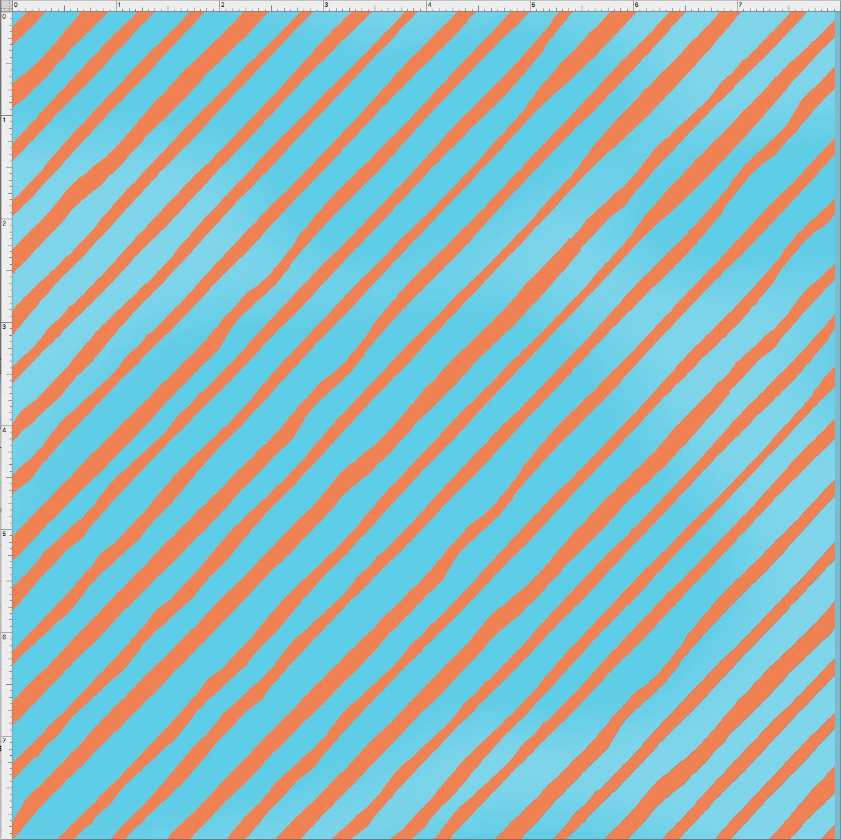 USAファブリック【Loralie Designs】ロラライハリス - Bias Stripe  Turquoise / Orange - ストライプ柄 ターコイズオレンジ (ULH-036) ブルー系