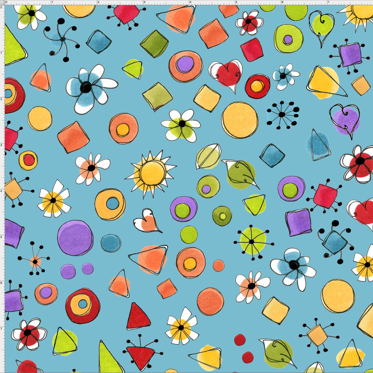 USAファブリック【Loralie Designs】ロラライハリス  - Joy Dots -ジョイドット  花 ハート ドット柄(ULH-144) 3色展開