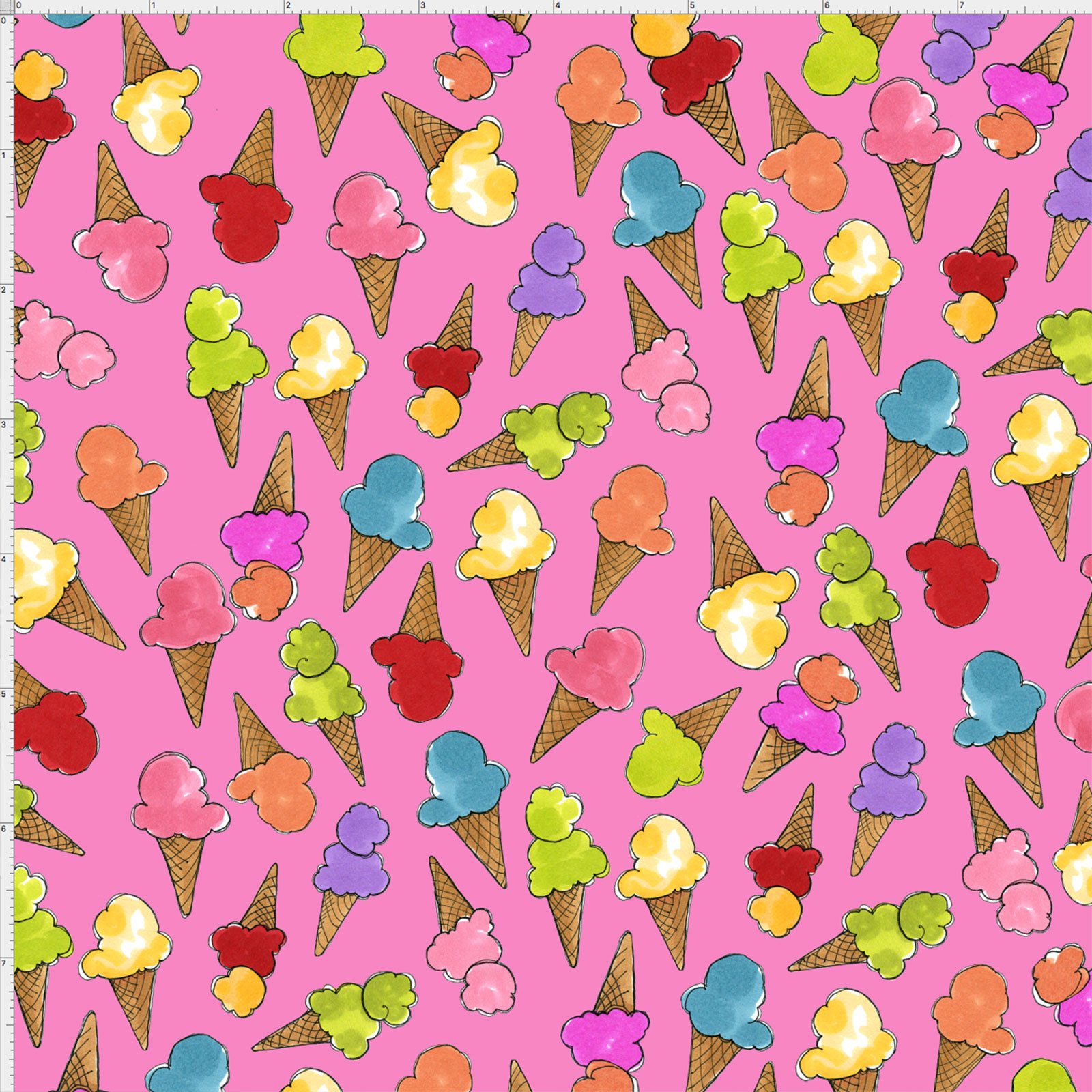【Loralie Designs】- Cone Party Pink Fabric -(ULH-164)