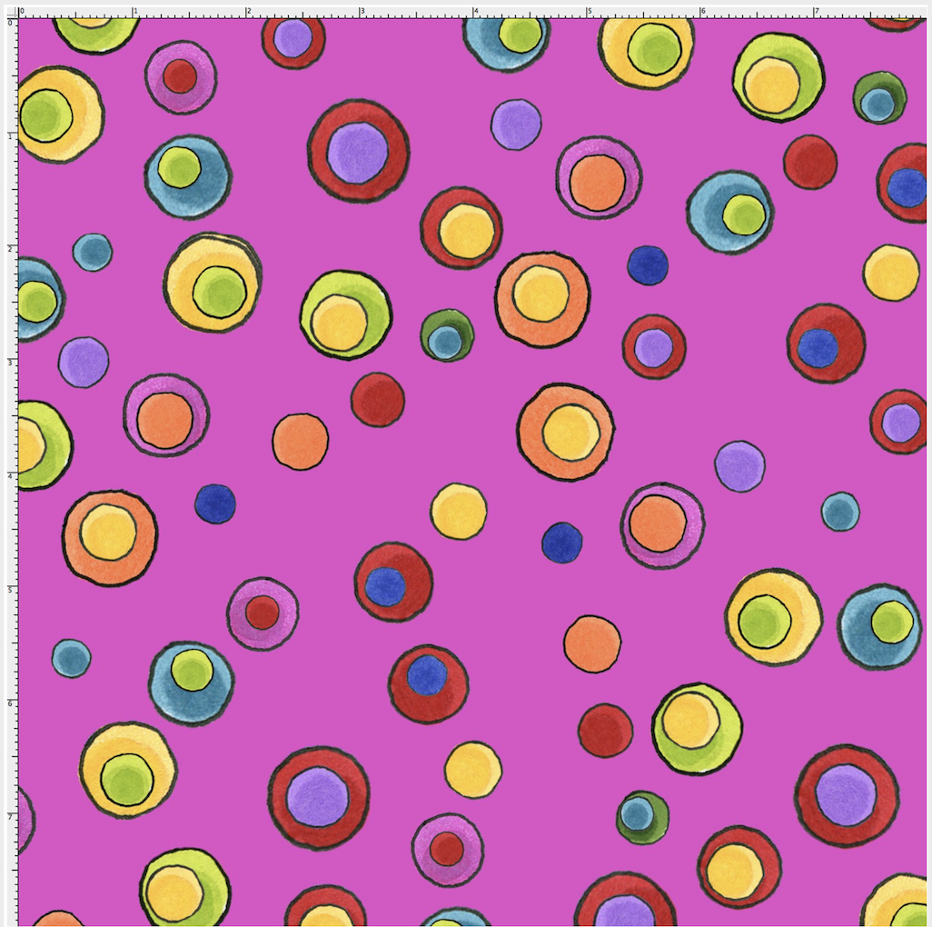 USAコットン 輸入生地 【Loralie Designs】ロラライハリス - Olivette - オリベッティ ドット柄  ピンク系 (ULH-212)