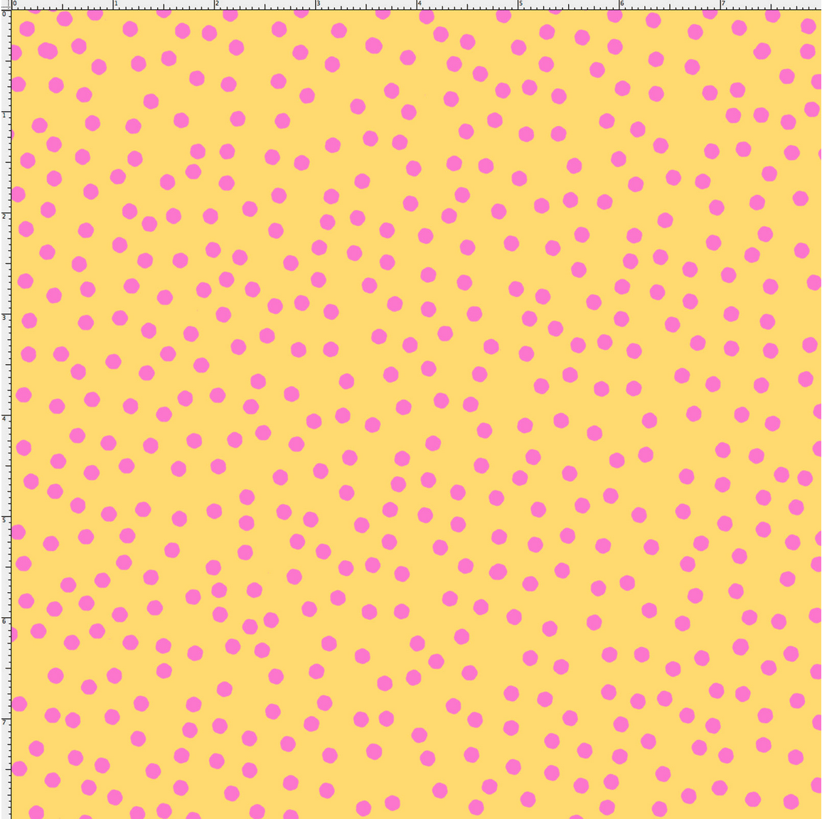 USAファブリック【Loralie Designs】ロラライハリス - Dear Dots Yellow / Pink - ディアドット イエローピンク ドット柄(ULH-214)イエロー系