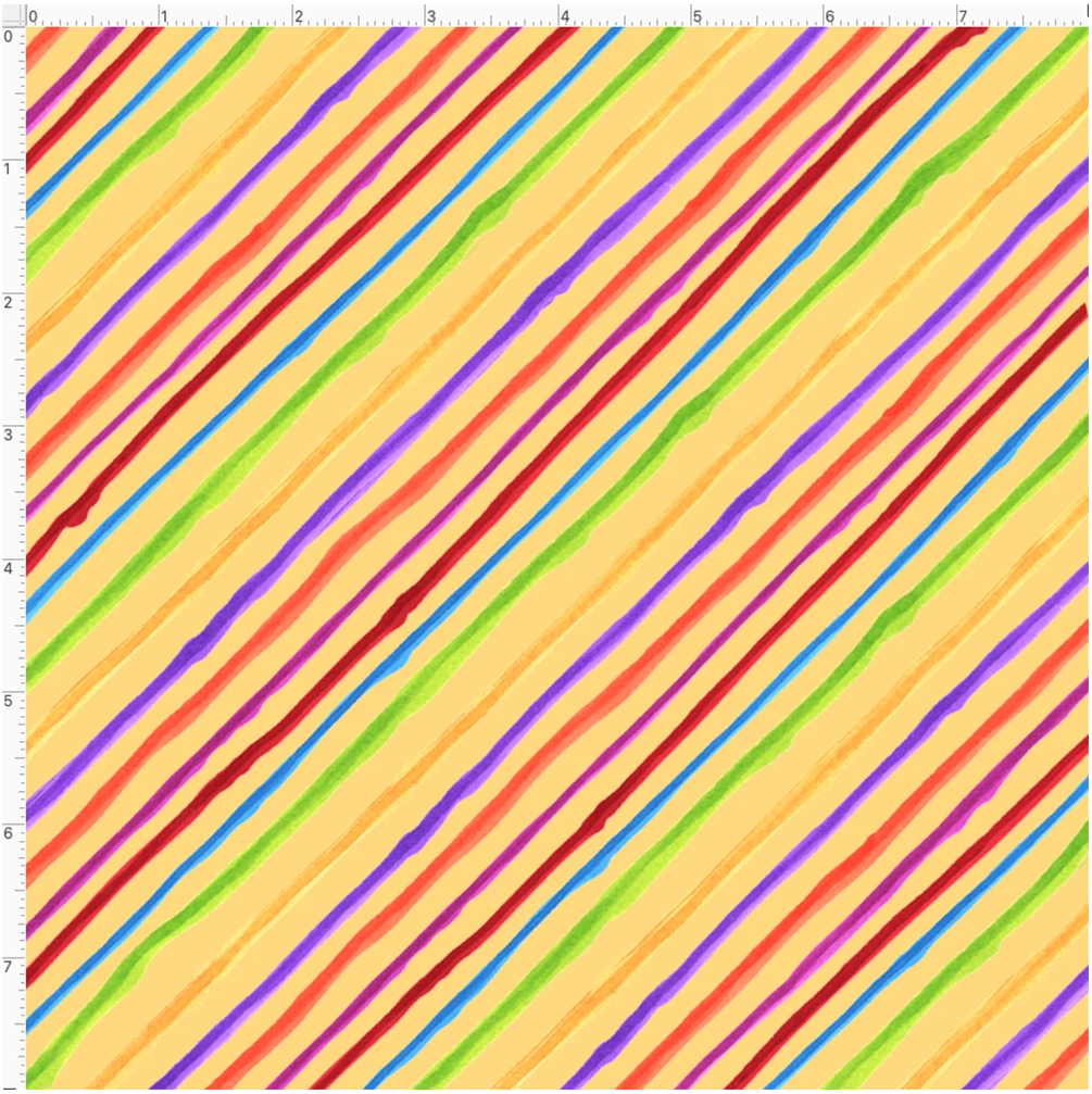 USAファブリック【Loralie Designs】ロラライハリス - Quirky Bias Stripe Yellow- ストライプ柄 イエロー系(ULH-370)