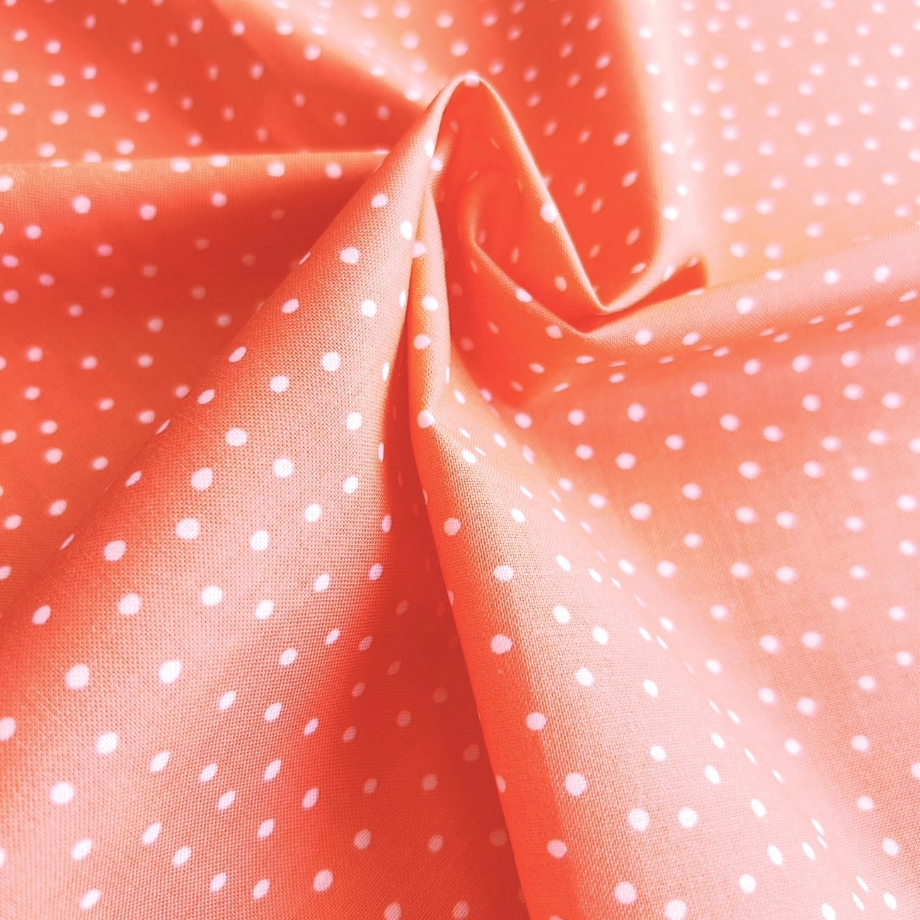 USA海外ファブリック【Loralie Designs】Dots  Fabric  ロラライハリス  ドット柄生地  オレンジ×ホワイト(ULH-442)