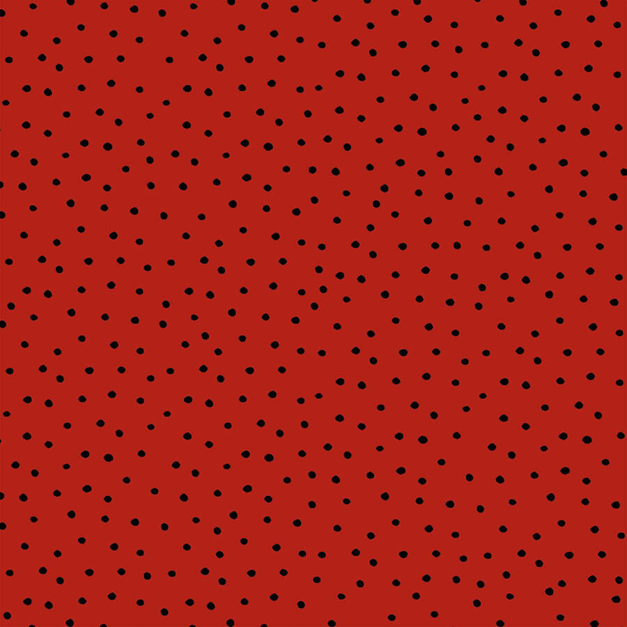 【Loralie Designs】- Dinky Dots Red / Black Fabric -ドット柄(ULH-188)レッド系