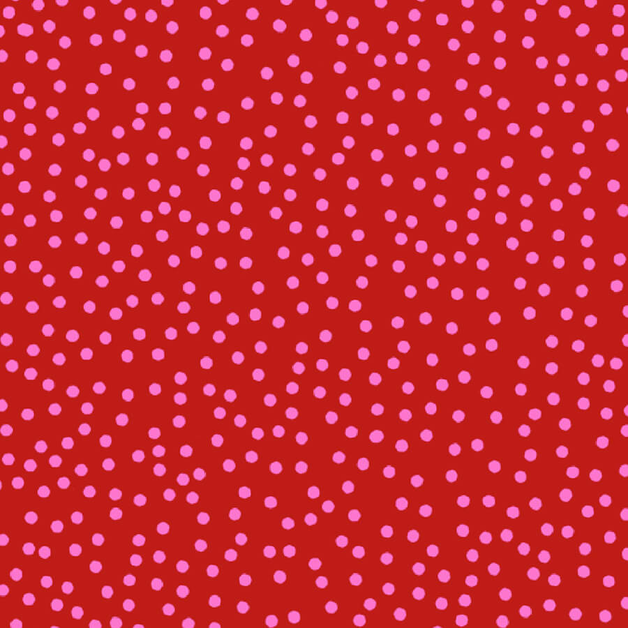 USAコットン  輸入生地【Loralie Designs】ロラライハリス - Dinky Dots Red / Pink Fabric -ロラライハリス  ドット柄生地  レッド×ピンク(ULH-190) レッド系