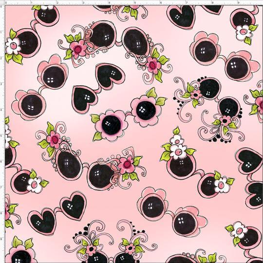 【Loralie Designs】- Tossed Shades Pink Fabric-(ULH-198)