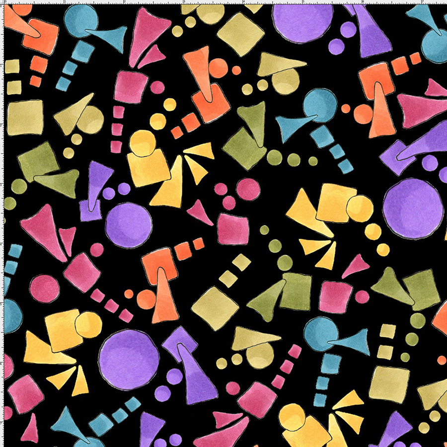 USAファブリック【Loralie Designs】ロラライハリス -Cosmic Candy Black コズミックキャンディーブラック - (ULH-227)