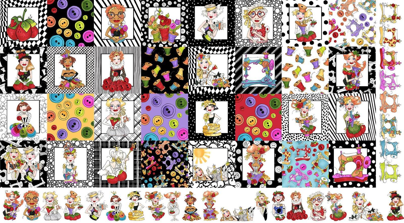 【Loralie Designs】Medley Sew Curious  ロラライハリス パネル生地 (ULH-228)