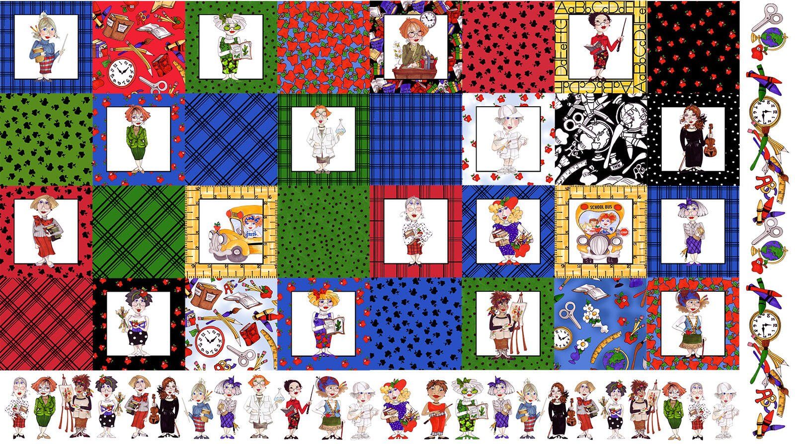 【Loralie Designs】Medley Cool School  ロラライハリス パネル生地 (ULH-229)