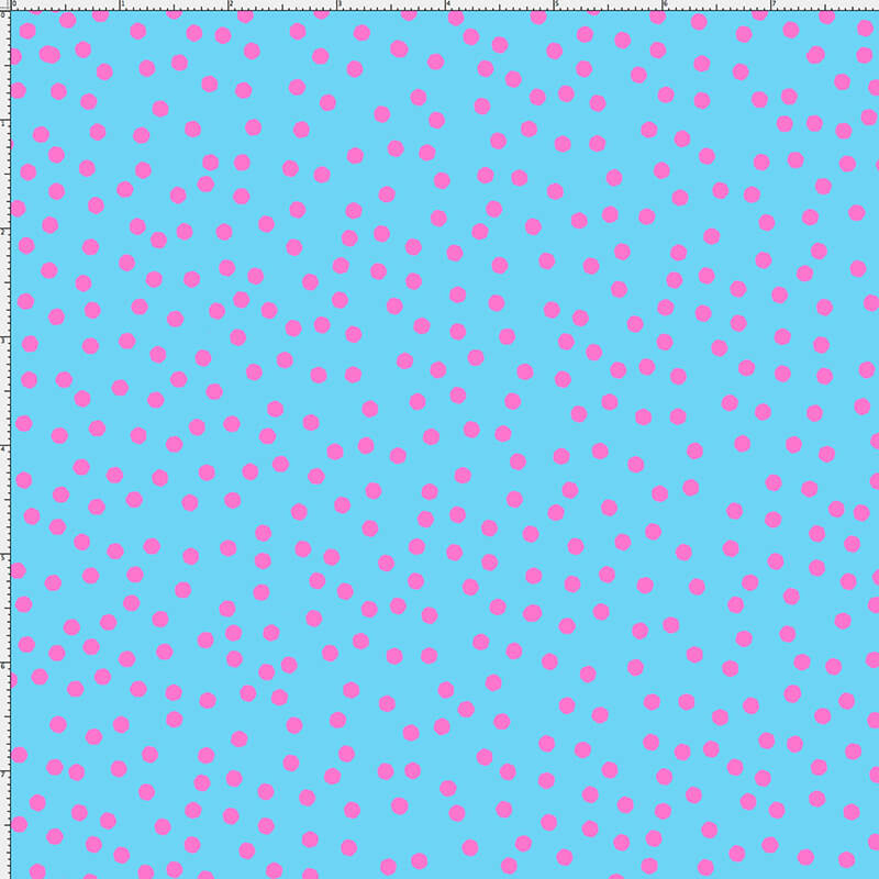 USAファブリック【Loralie Designs】ロラライハリス - Dear Dots Turquoise/Pink - ディアドット ドット柄ターコイズピンク(ULH-233)ライトブルー系