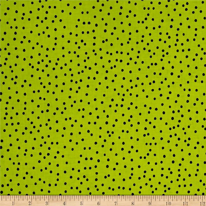 【Loralie Designs】-Dinky Dots Lime/Black -ドット柄(ULH-237)ライトグリーン系