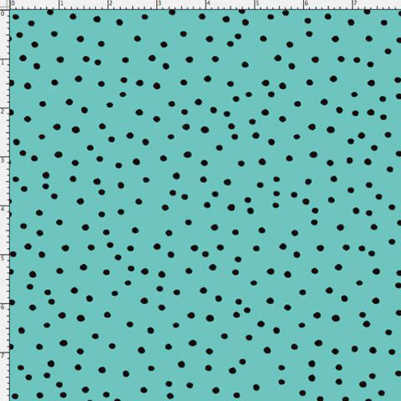 【Loralie Designs】-Dinky Dots turquoise/Black -ドット柄(ULH-239)ライトブルー系