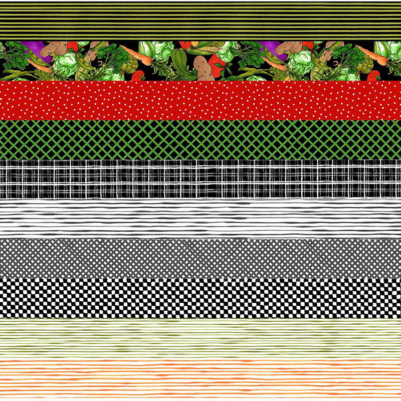 【Loralie Designs】Medley Fun Chefs Strip Fabric Panel(ULH-243)   ロラライハリス パネル生地
