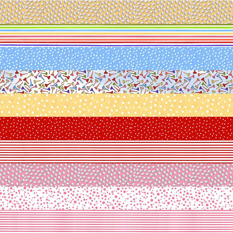 USAコットン【Loralie Designs】ロラライハリス  ゴルフガール パネル生地  Medley You Golf Girl! Strip Fabric Panel  (ULH-244)