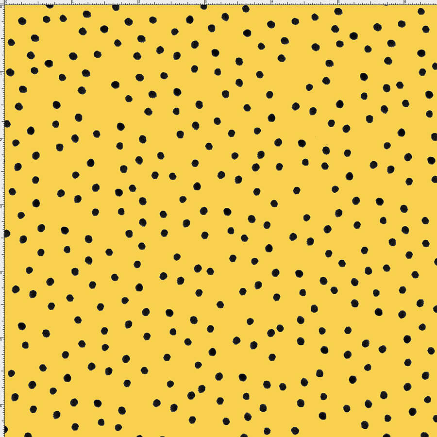 USAファブリック【Loralie Designs】ロラライハリス - Dinky Dots Yellow/Black ディンキードット - ドット柄(ULH-247)イエロー系