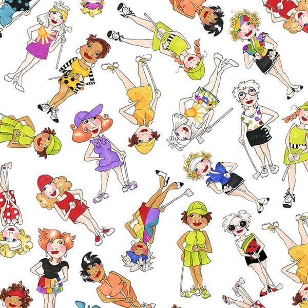 【Loralie Designs】Tossed Golfer Girls White(ULH-278)