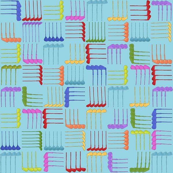 【Loralie Designs】Club Weave Turquoise ロラライハリス   ゴルフ柄  ブルー系(ULH-285)