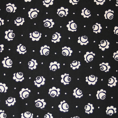 【USAコットン】50x110cm (UME-021H)　ブラック／モノトーン系　　花柄