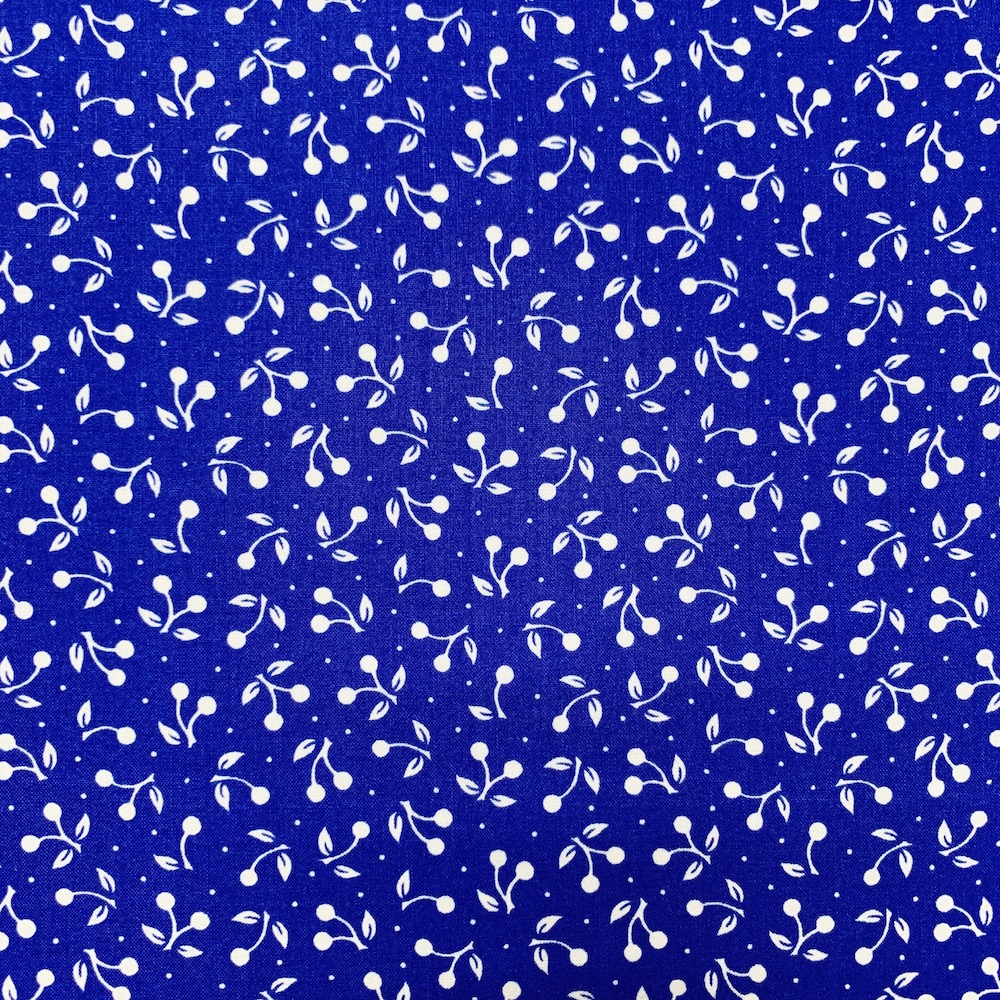 【USAコットン】50x55cm (UME-039)　ブルー系　　花柄