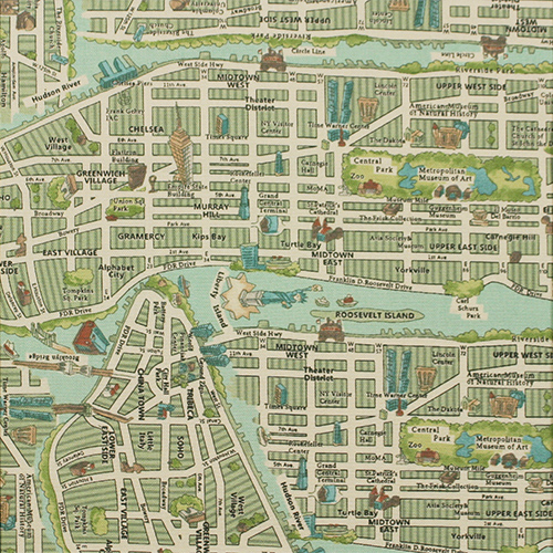 USA輸入生地【その他プリント - オックスフォード生地 - 】ニューヨークの地図柄  ニューヨークシティ柄生地  英字柄(UOTS-493) 2色展開