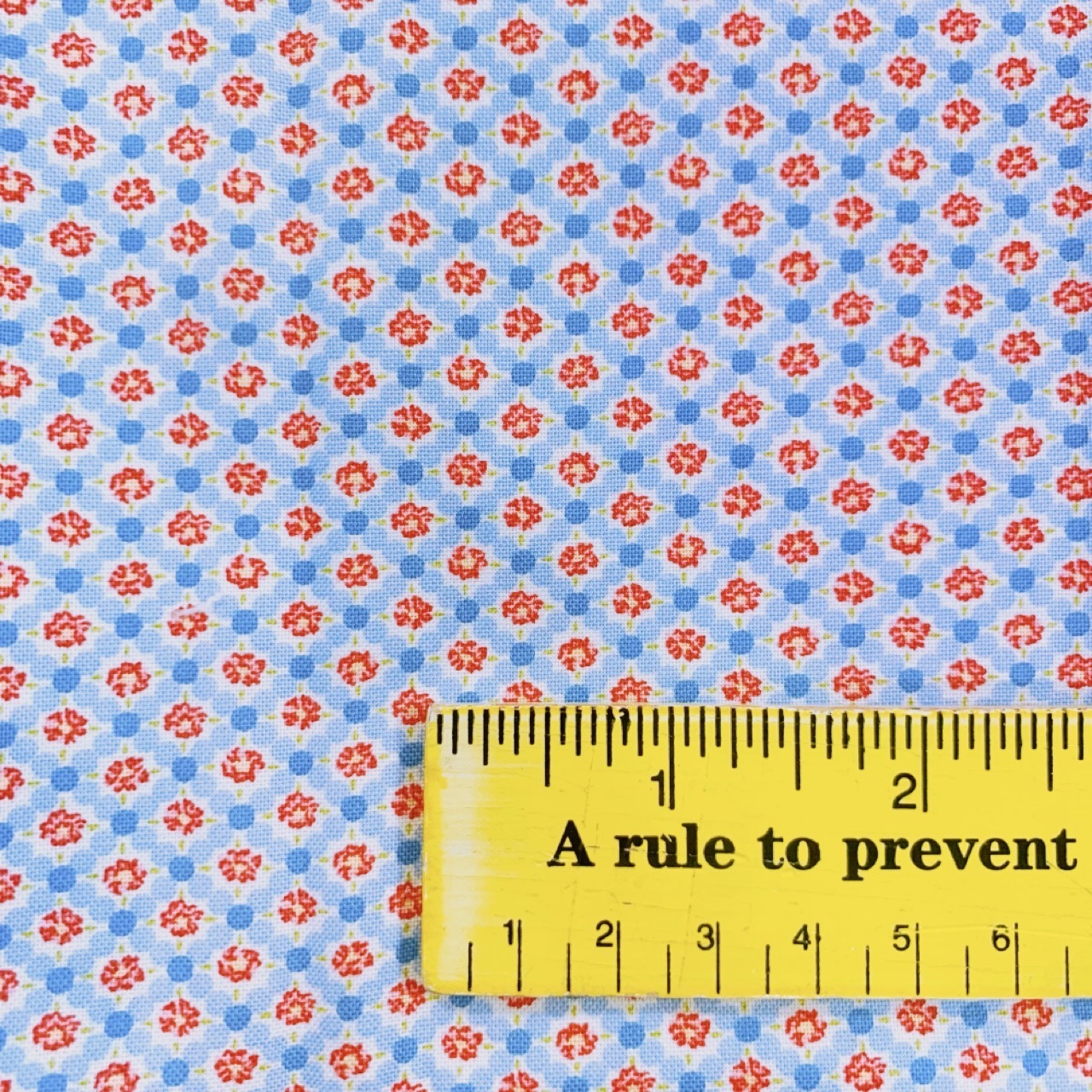 【Windermere シリーズ】USAコットン　ブルー系小花／チェック柄 (UOTS-497)