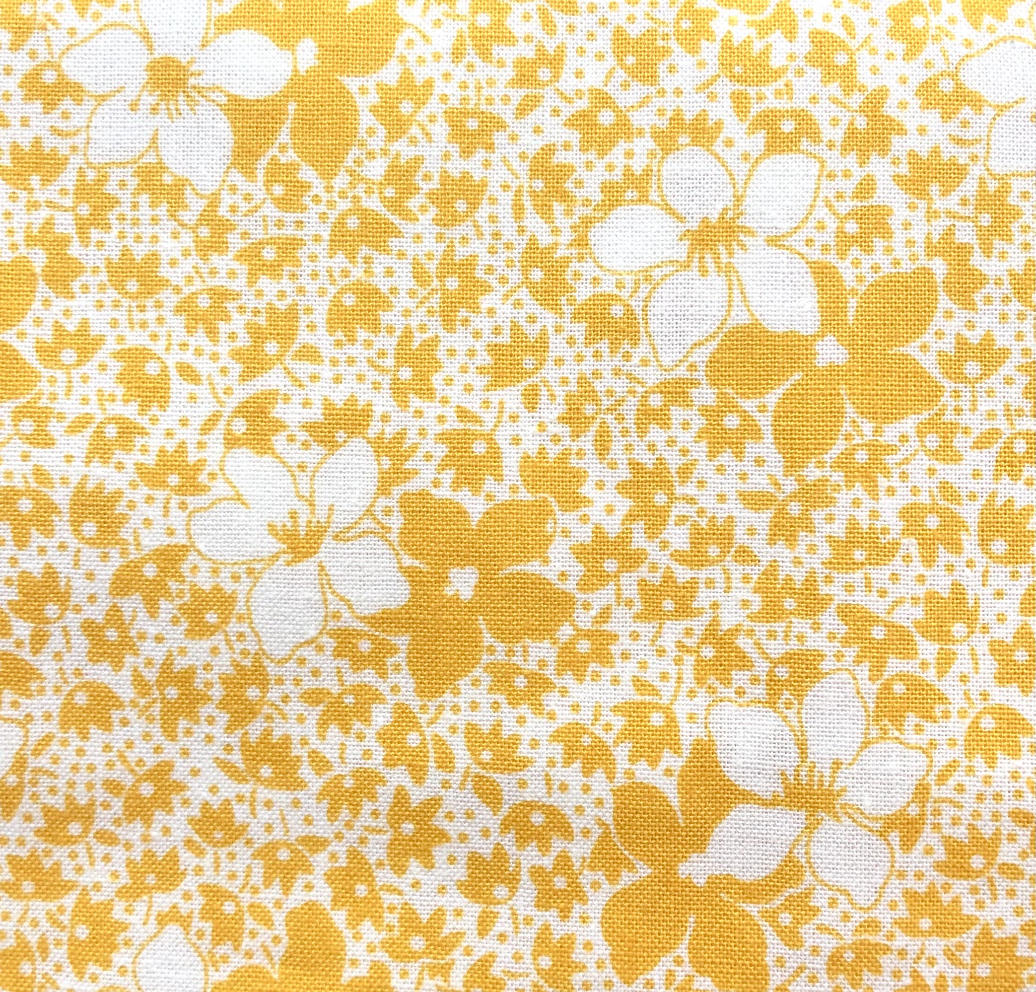 USAファブリック【サーティーズ（1930年代の復刻版生地）】レトロ花柄  イエロー レッド 2色展開  (UTH-200)　