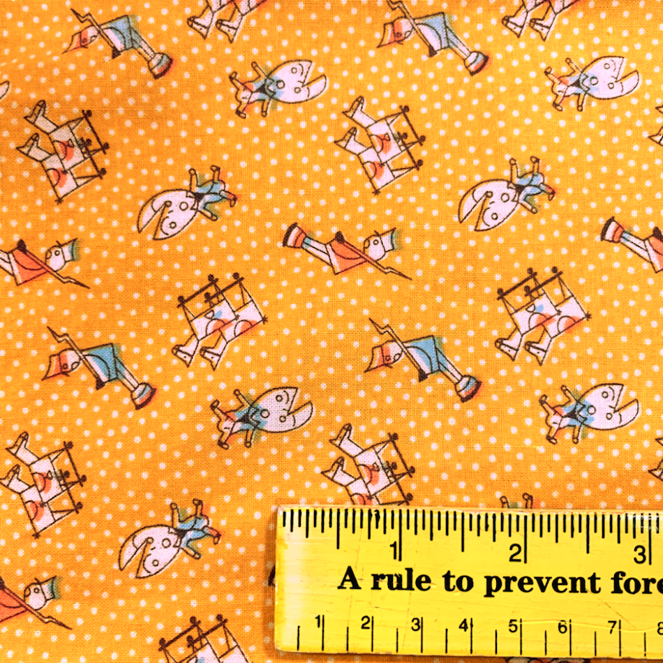 【サーティーズ（1930年代の復刻版生地）】レトロなおもちゃドット柄　UTH-213  33×37cmサイズのみ