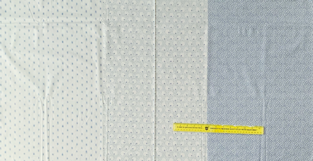 【野原チャック先生デザイン生地】  幾何学模様  3柄プリント生地　JNC-026  50cm×110cm刻み　ブルー系