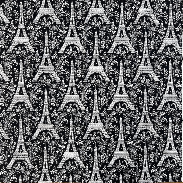 エッフェル塔生地 USAコットン ピンク系 モノトーン系 50×55cm5柄5枚