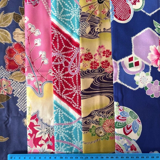 《数量限定》【国産  和柄コットン生地】５枚アソートセット  50×55cm5柄5枚セット (COS-046）