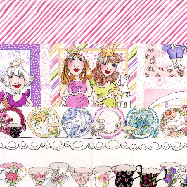 USAコットン Loralie Designs ティーパーティー柄】3枚で通常