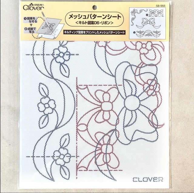 NOT-371【Clover】メッシュパターンシート  キルト図案  キルティング図案をプリントしたメッシュパターンシート