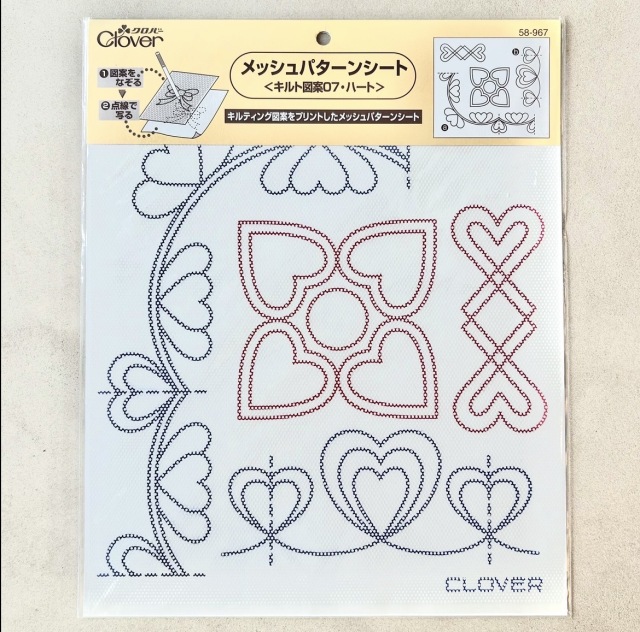 NOT-371【Clover】メッシュパターンシート  キルト図案  キルティング図案をプリントしたメッシュパターンシート