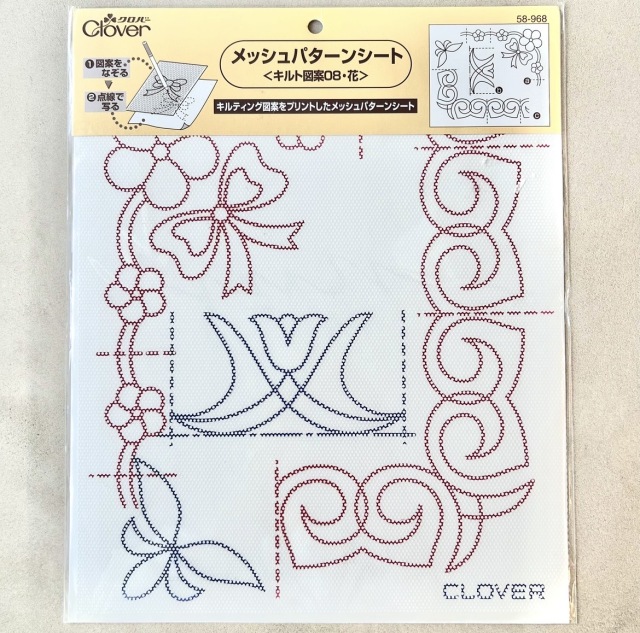 NOT-371【Clover】メッシュパターンシート  キルト図案  キルティング図案をプリントしたメッシュパターンシート