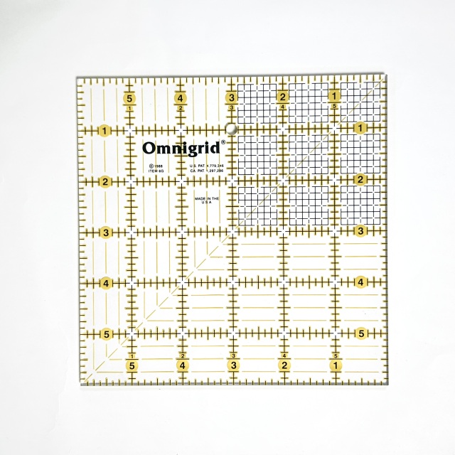 USA製【 Omnigrid 】オムニグリッド社製  正方形  キルティング＆パッチワーク、ソーイング定規 "6 × 6"インチ (NOT-314)