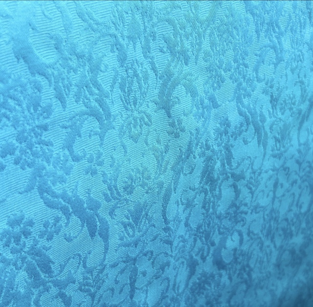 【国産布地】ジャガード織り ダマスク柄生地 ライトブルー系 (JOT-259)