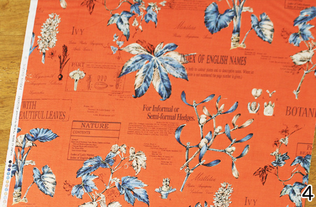 小関鈴子先生デザインプリント 】 希少生地 草花柄 コットンリネン 綿