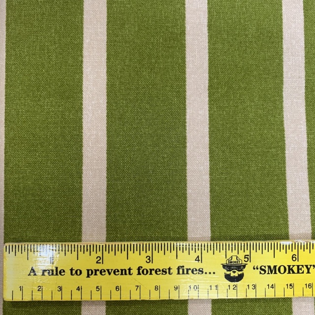 ★在庫わずか【小関鈴子先生デザインプリント 11号帆布】極太4cmストライプ柄  (JKS-211) グリーン/生成り/ブルー/ブラウン