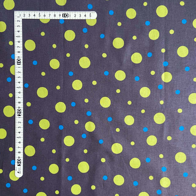 【小関鈴子先生デザインプリント】(JKS-307）ドット系　ブラウン・グリーン・ブルー