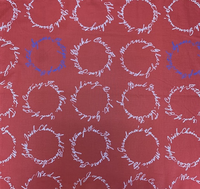 【小関鈴子先生デザインプリント】(JKS-344）レッド　英字柄