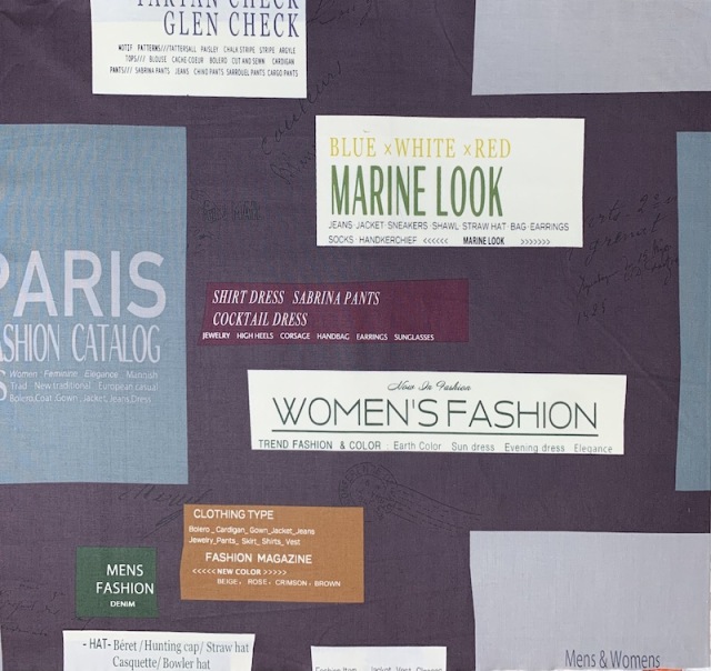 【小関鈴子先生デザインプリント】(JKS-361)ブラウン 英字柄