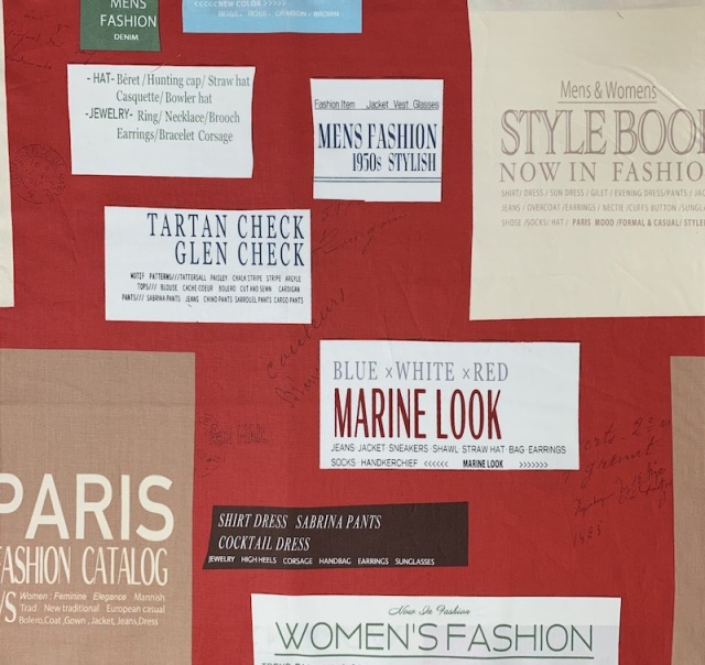 【小関鈴子先生デザインプリント】(JKS-365)レッド　英字柄