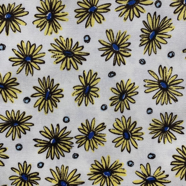 【小関鈴子先生デザインプリント】(JKS-367）　オックスフォード生地　ホワイト　花柄